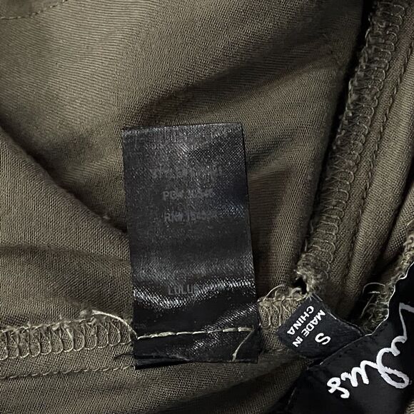 Lulus Small Sebastian Ankle Pants Elastic Drawstring Waist Pockets Olive Green - Picture 7 of 7